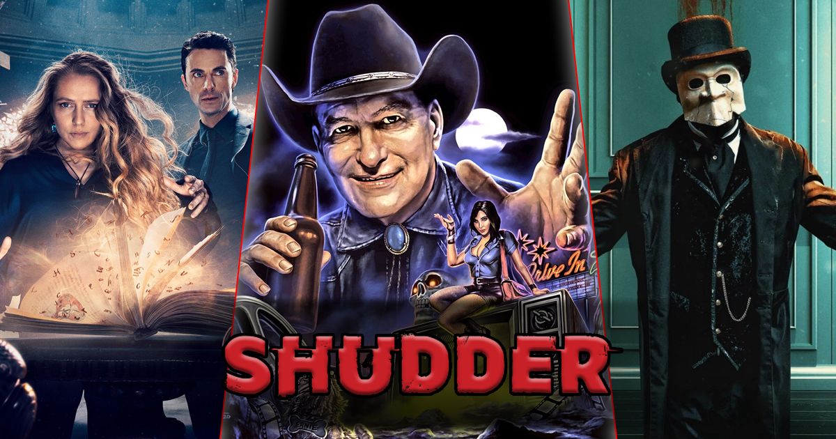 Split image of A Discovery of Witches, The Last Drive-In and Slasher on Shudder