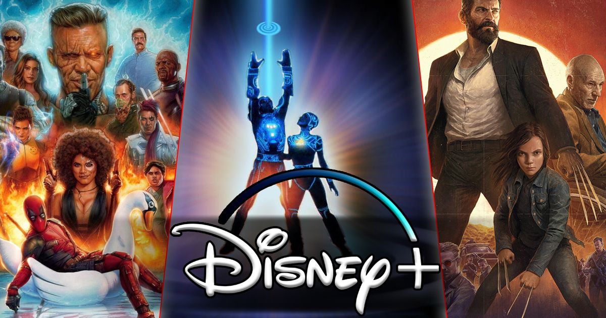Split image of Deadpool 2, Tron, and Logan on Disney+