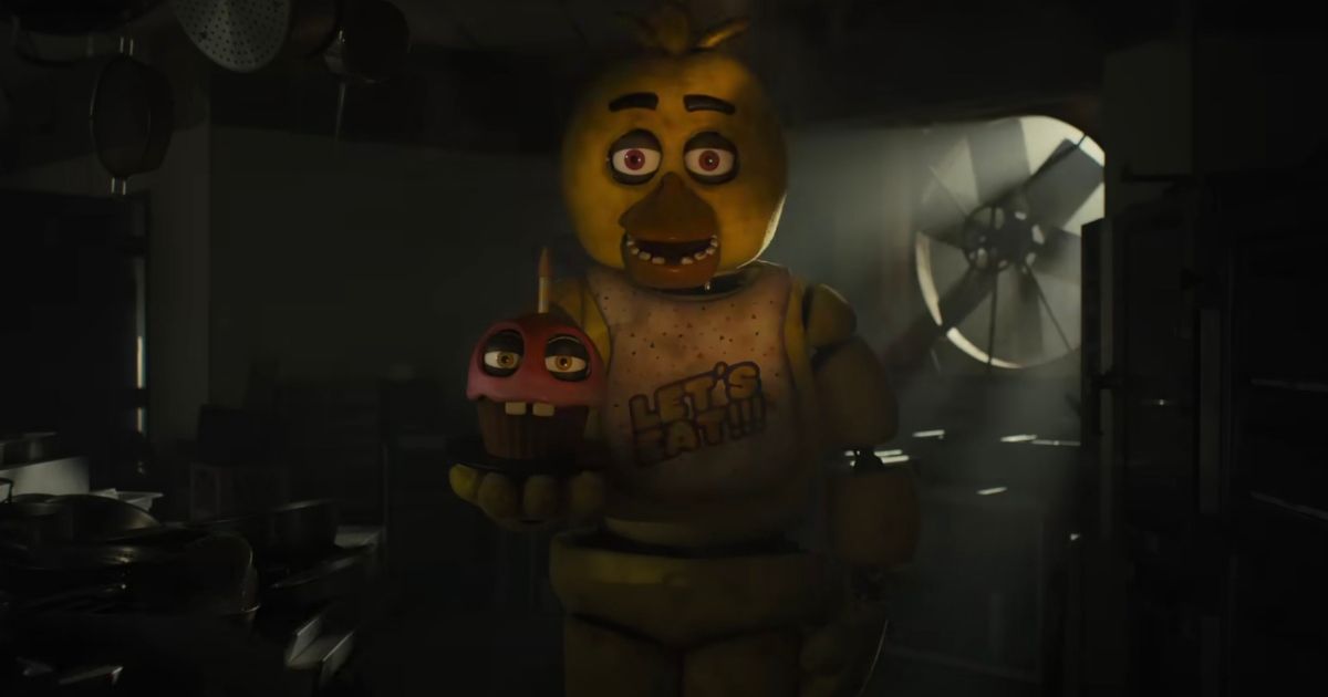 Chica and her cupcake in the Five Nights at Freddy's movie