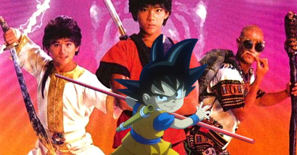 Dragon Ball: Daima character Goku and Dragon Ball: The Magic Begins in the background