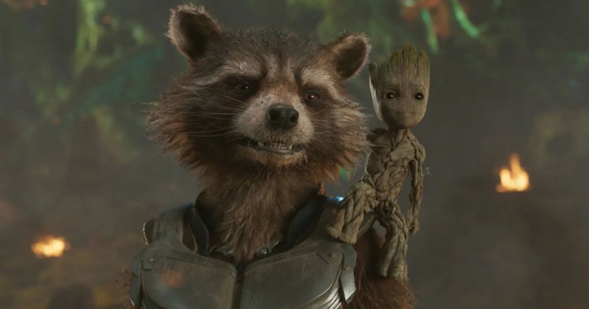Groot sits on Rocket's shoulder in Guardians of the Galaxy Vol. 2