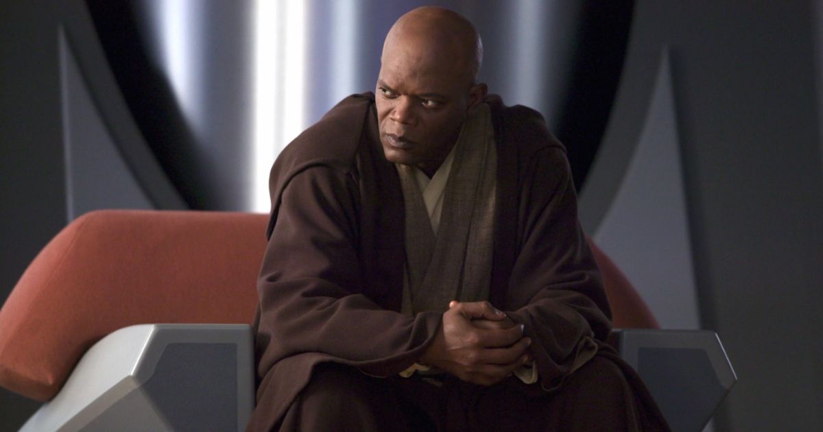 Samuel L. Jackson as Jedi Master Mace Windu in the Star Wars Prequels