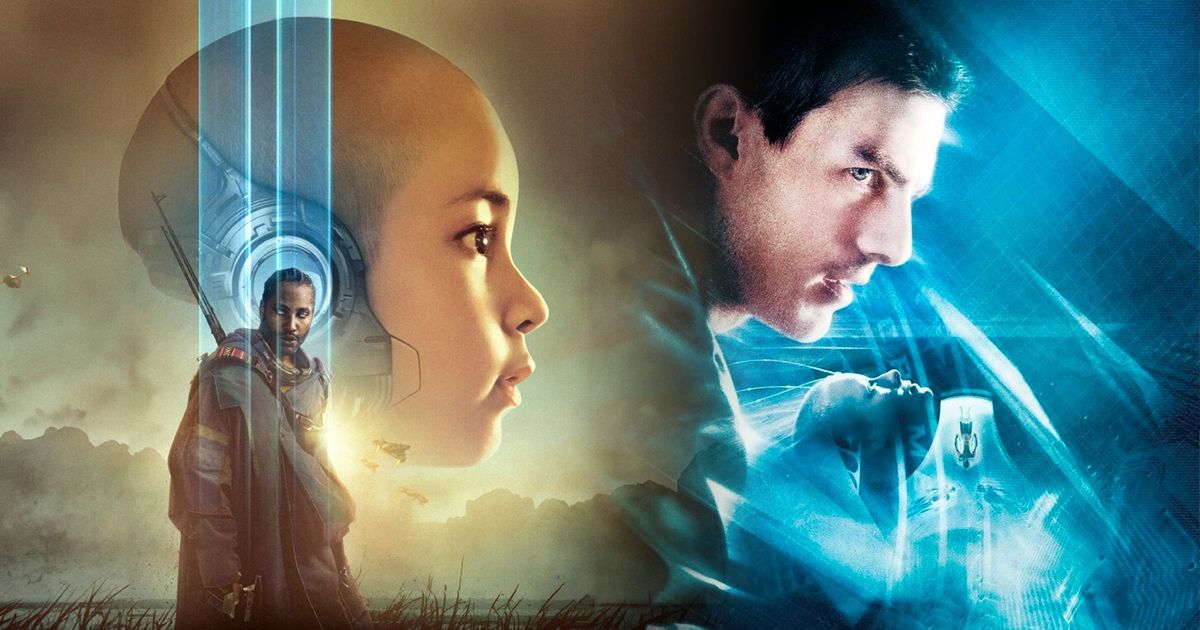 Split image of The Creator and Minority Report posters
