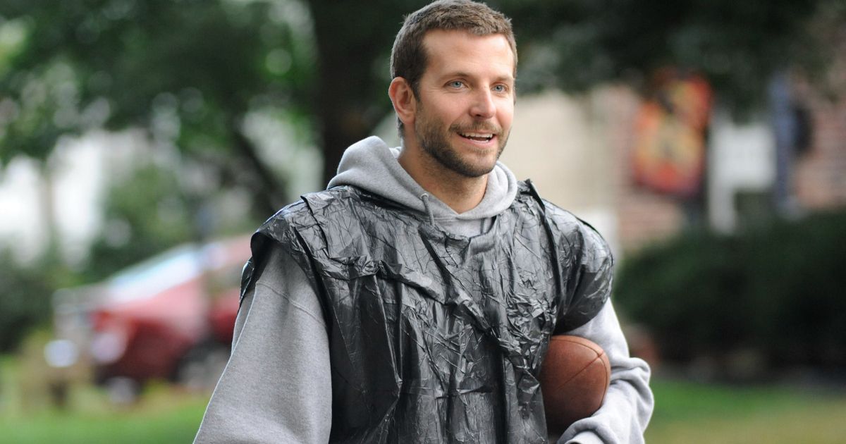 Pat holds a football in Silver Linings Playbook