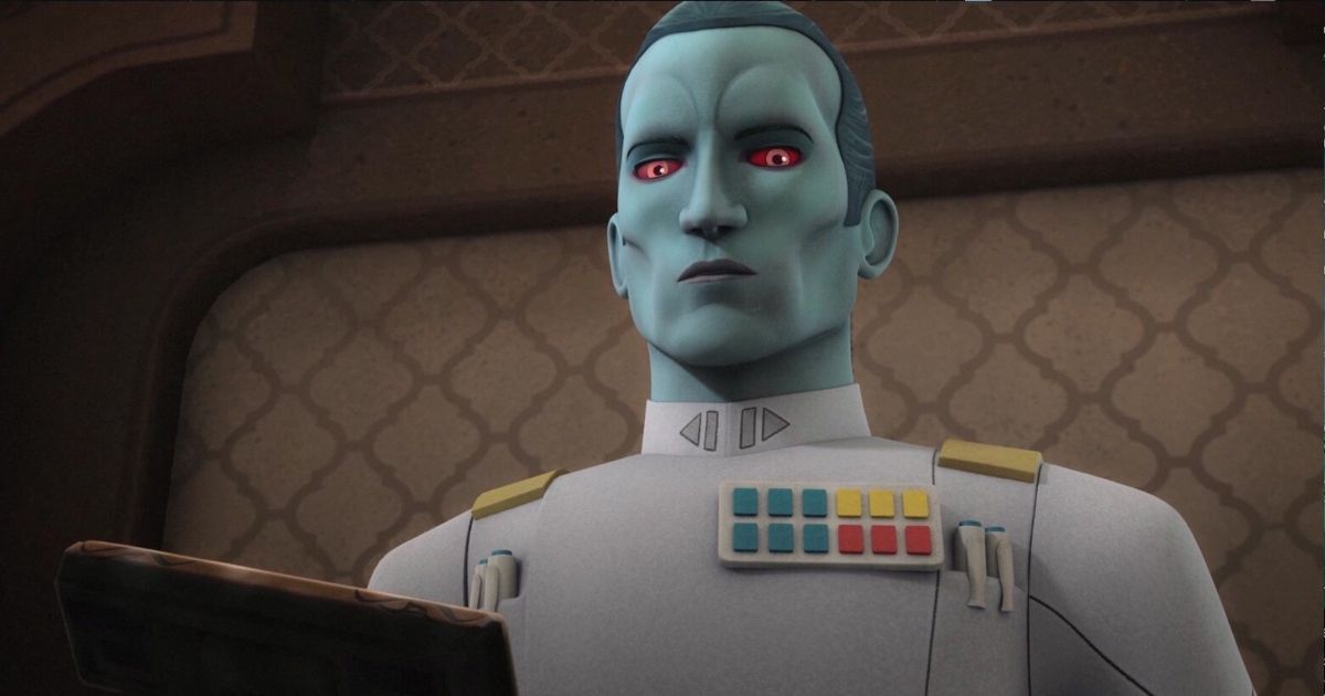 Grand Admiral Thrawn in Star Wars animation.
