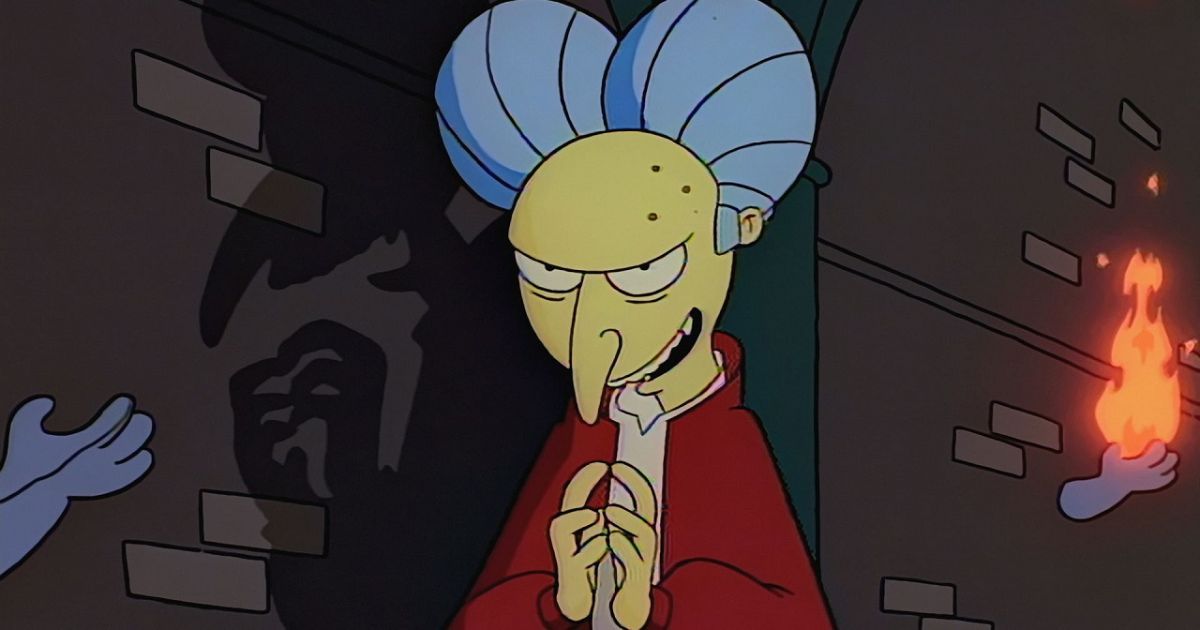 Mr Burns as Dracula in The Simpsons Treehouse of Horror IV