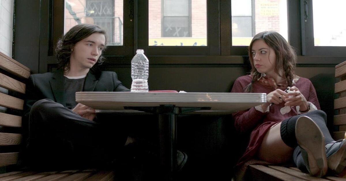 Aubrey Plaza and Liam Aiken in NED RIFLE (2014) directed by Hal Hartley