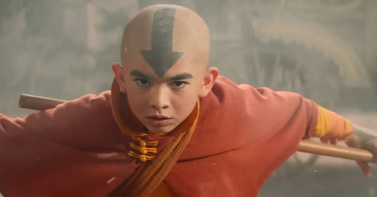 Gordon Cormier as Aang in Netflix live action adaptation of Avatar the Last Airbender