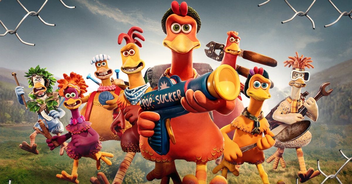 The main cast of Chicken Run: Dawn of the Nugget carrying weapons