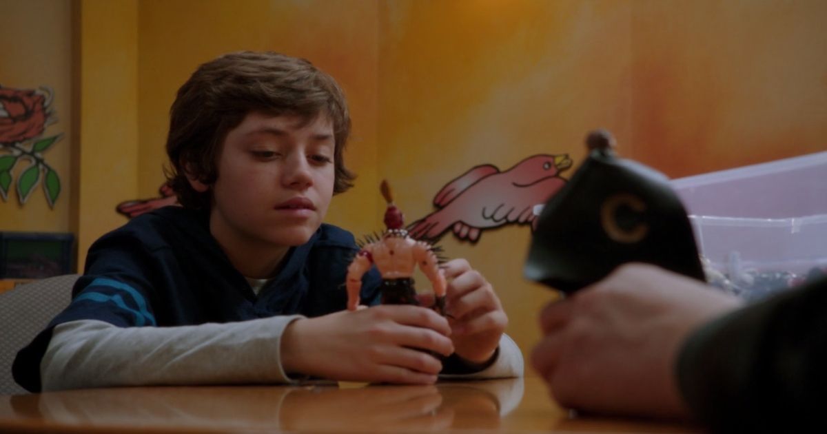 Ethan Cutkosky as Henry Mesner undergoing psychological evaluation in Born Psycopath
