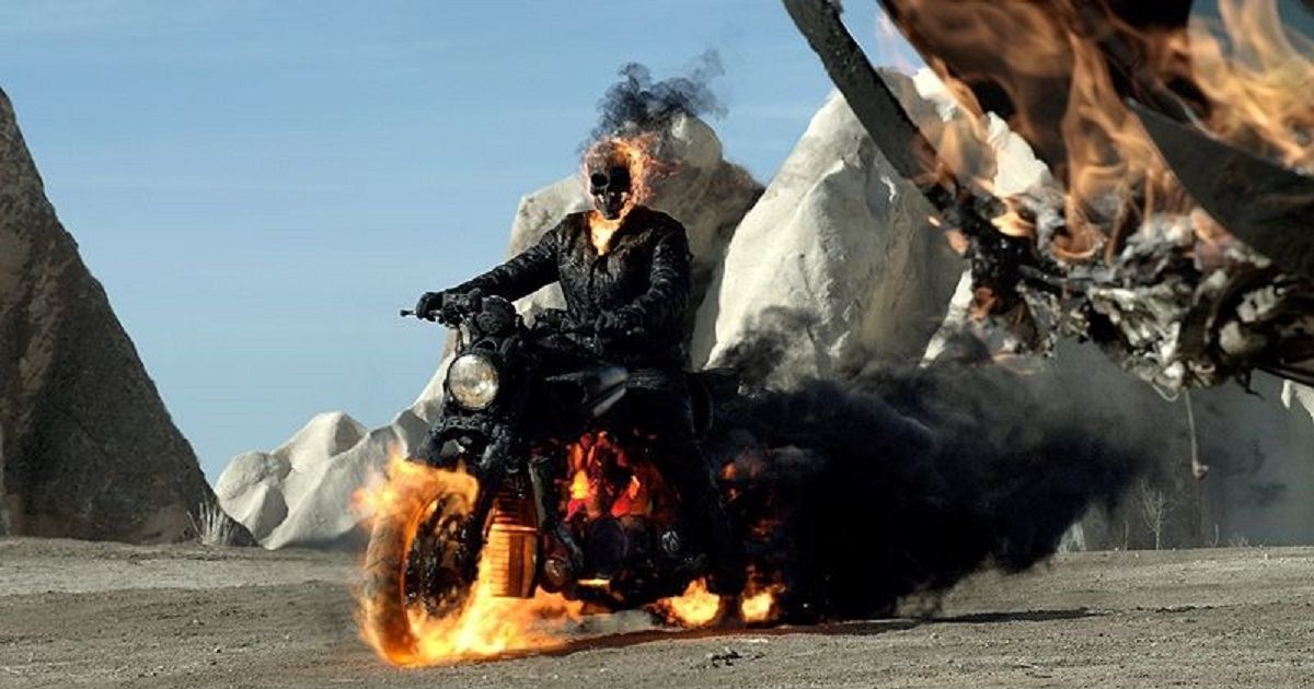 Ghost Rider in the desert in sequel