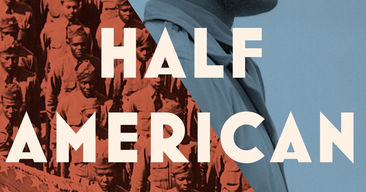 Soldiers are seen on the cover of Half American