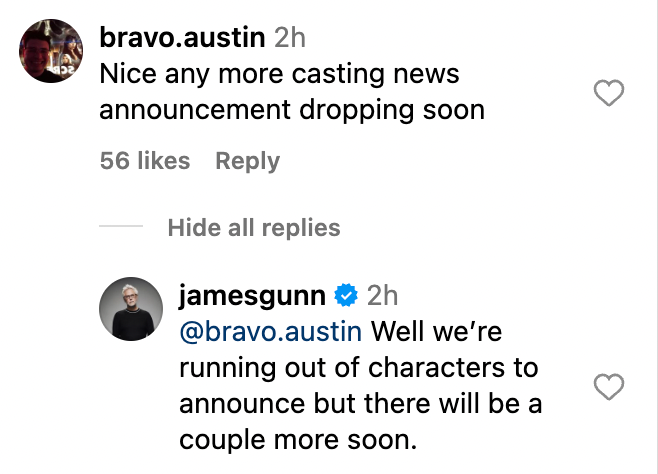 James Gunn Superman casting nouvelles taquiner