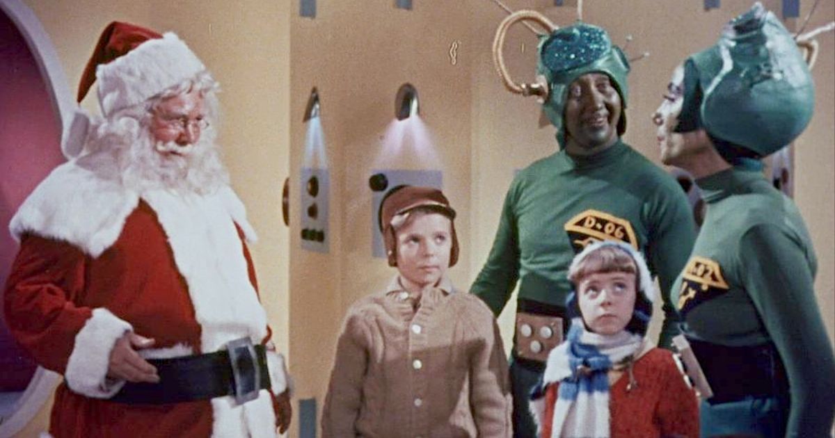 Nicholas Webster's film Santa Claus Conquers the Martians, the children and Santa Claus and the Martians talk together