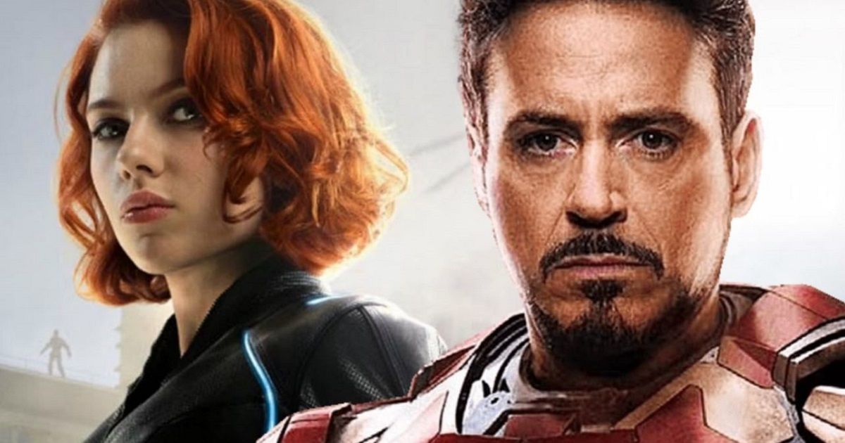 Scarlett Johansson and Robery Downey Jr as Black Widow and Iron Man