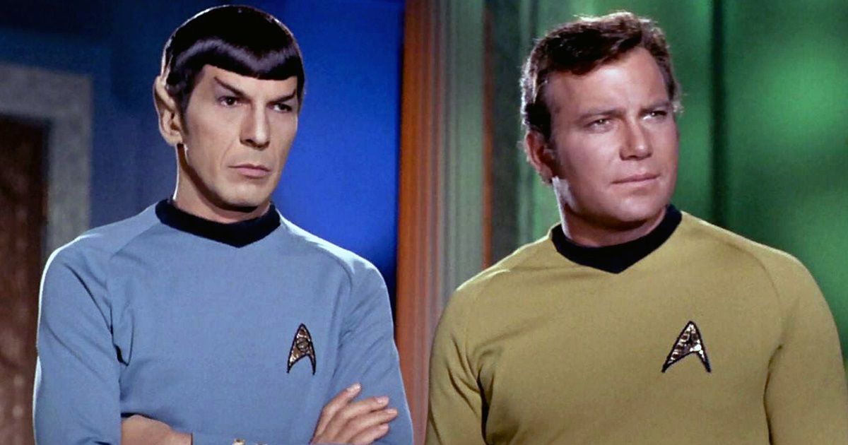 Spock and Kirk in Star Trek.