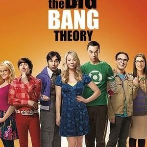 Um pôster de The Big Bang Theory apresentando todo o elenco.