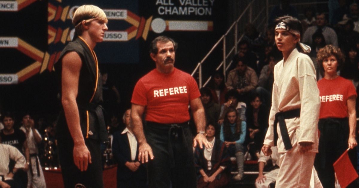 Ralph Macchio vs. William Zabka in The Karate Kid