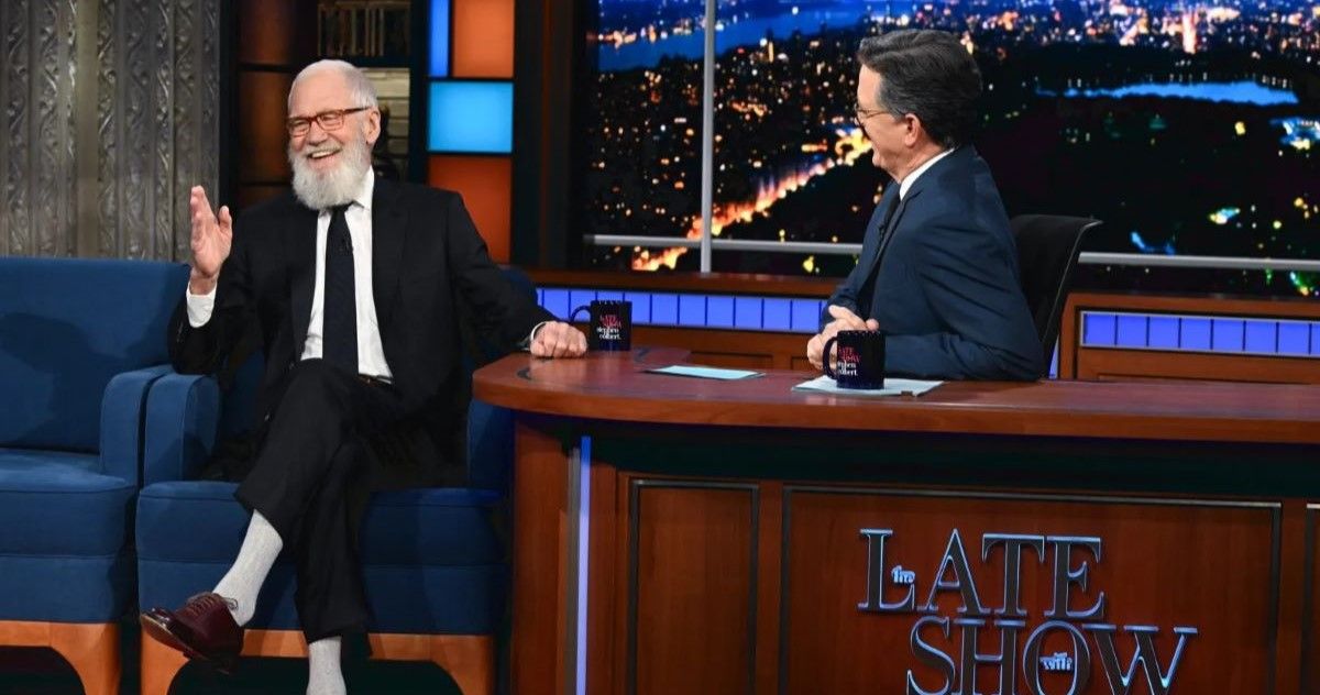 O último programa David Letterman Stephen Colbert