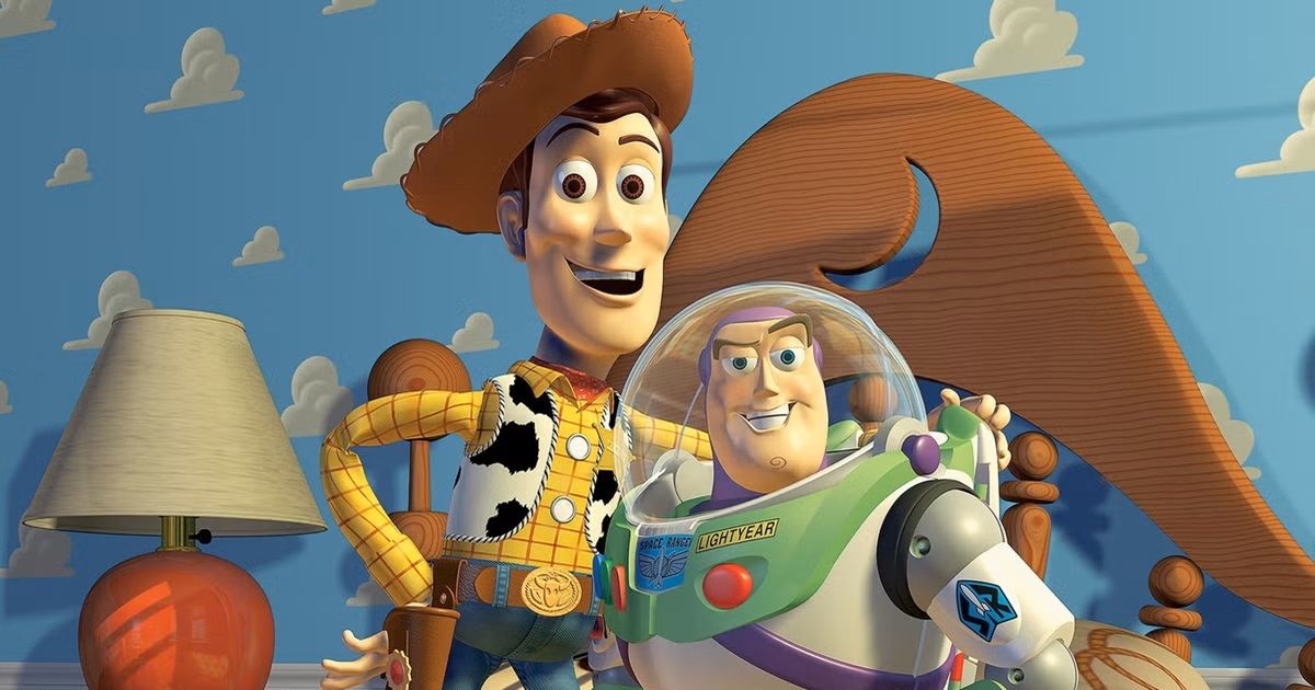 Woody and Buzz in Toy Story.