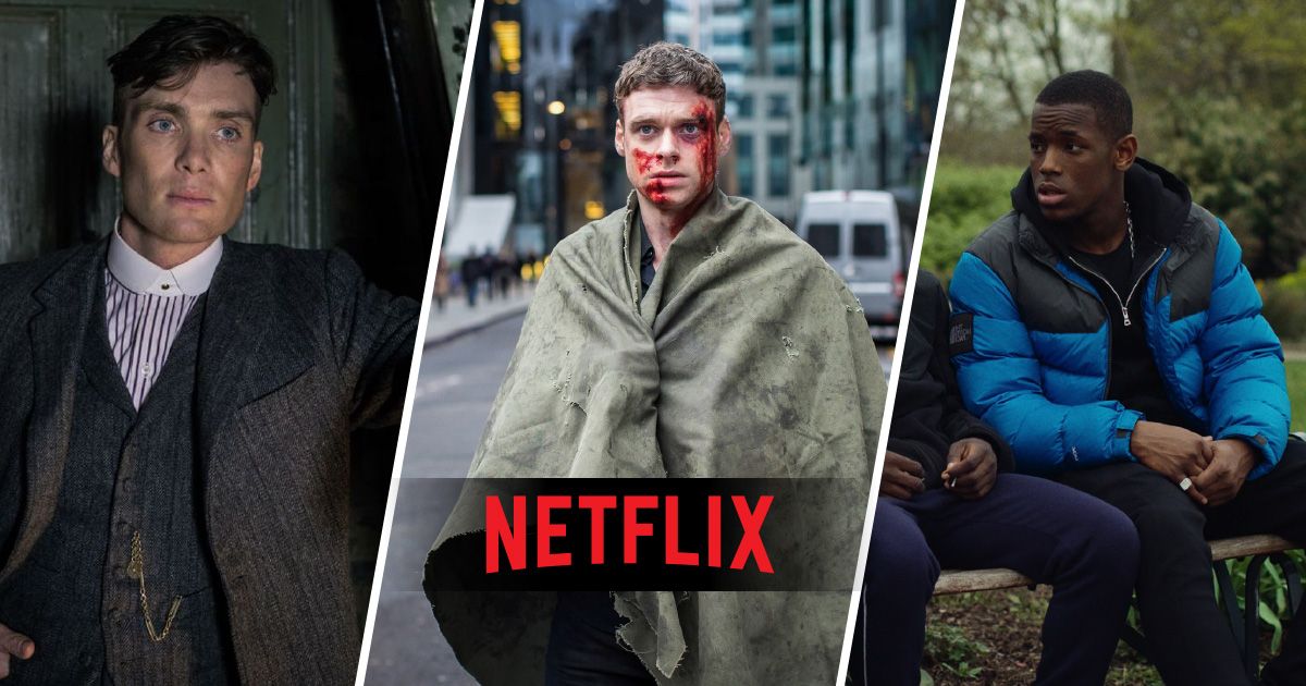 Split-screen image of Peaky Blinders, Bodyguard, and Top Boy, with 