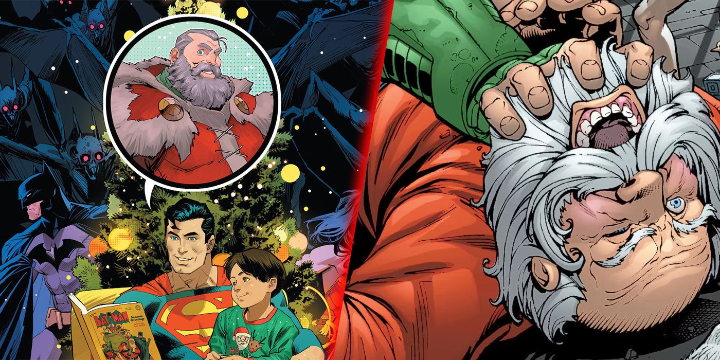 Three different comic book versions of Santa Claus