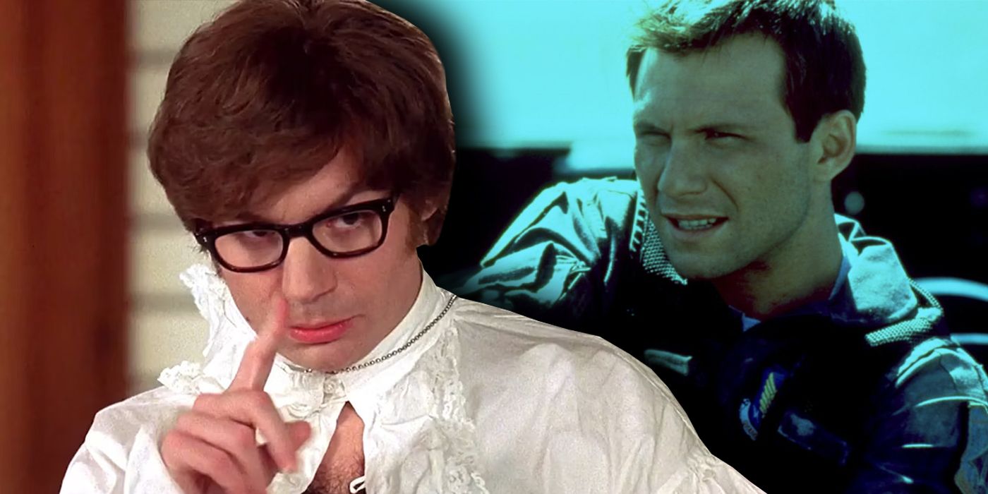 Mike Myers as Austin Powers and Christan Slater from Broken Arrow