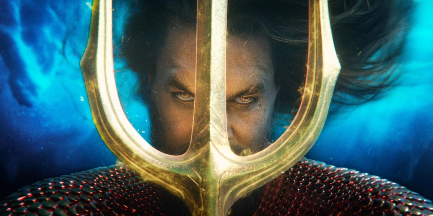 Jason Samoa underwater holding a trident in Aquaman and the Lost Kingdom
