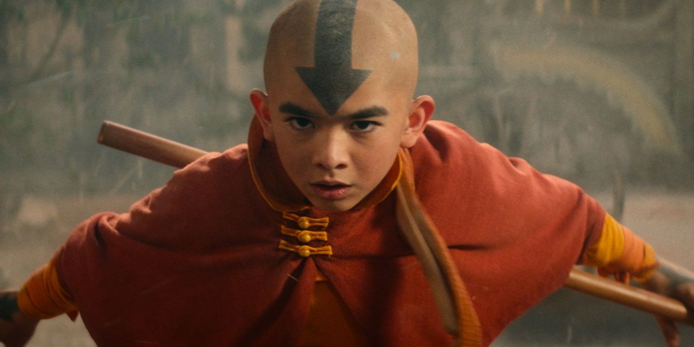Aang prepares to fight in Avatar: The Last Airbender.