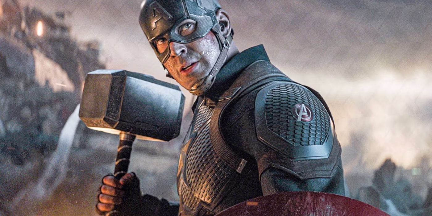 Captain America wields Mjolnir in Avengers: Endgame
