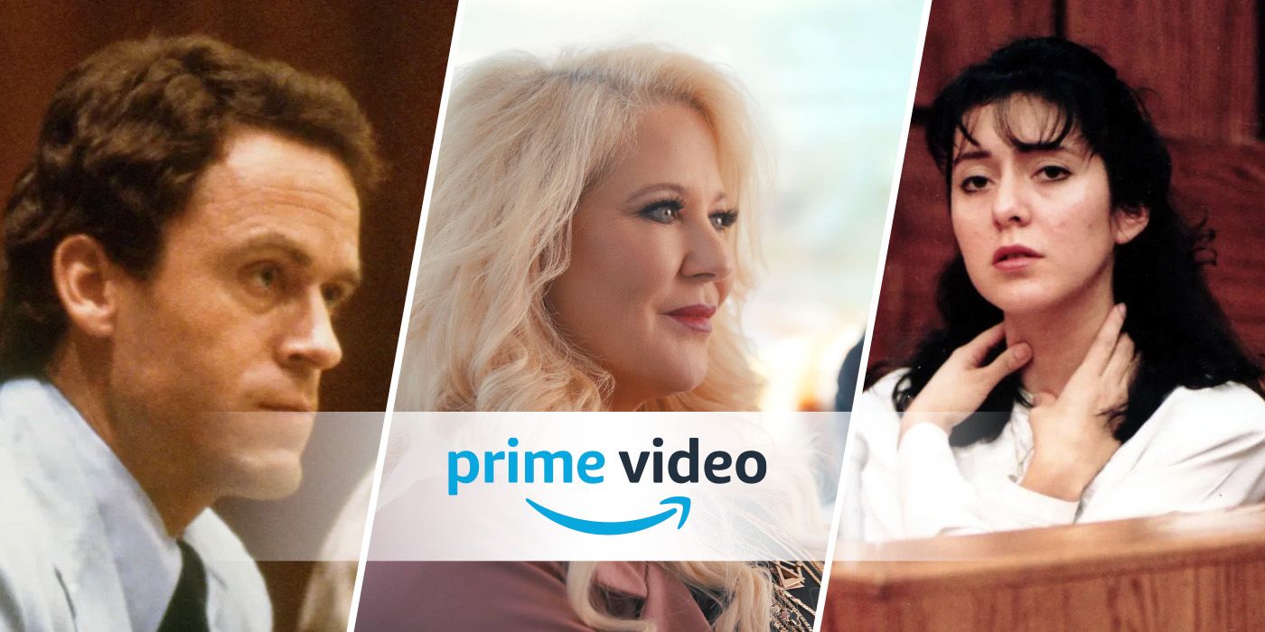 Image split three ways between different true crime shows available on Prime Video