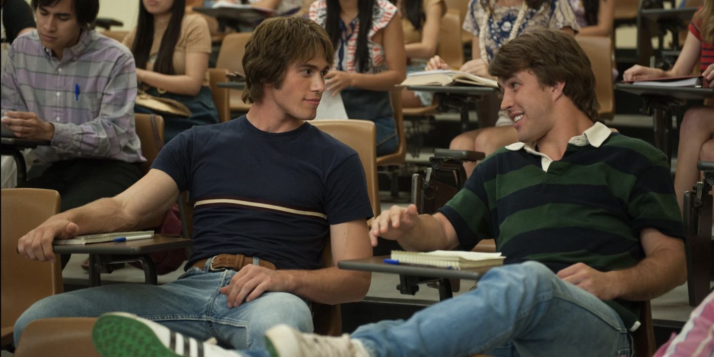 Blake Jenner as Jake and Temple Baker as Plummer in Everybody Wants Some!!