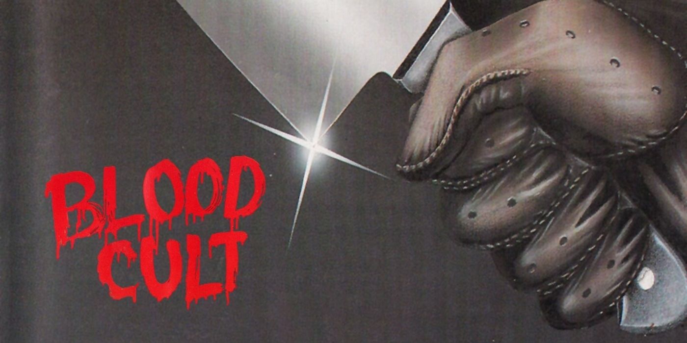 Blood Cult 1985 poster image gloved hand holding knife