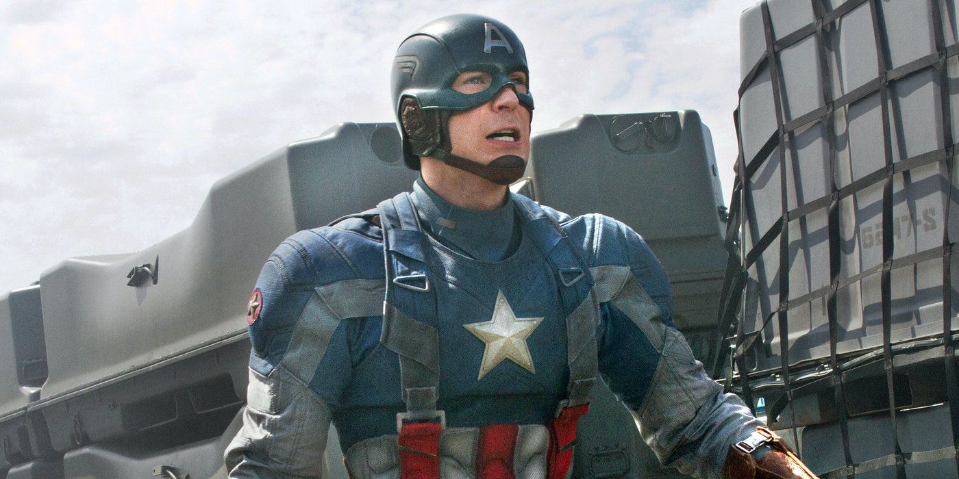 Chris Evans as Steve Rogers in costume in Captain America: The Winter Solider