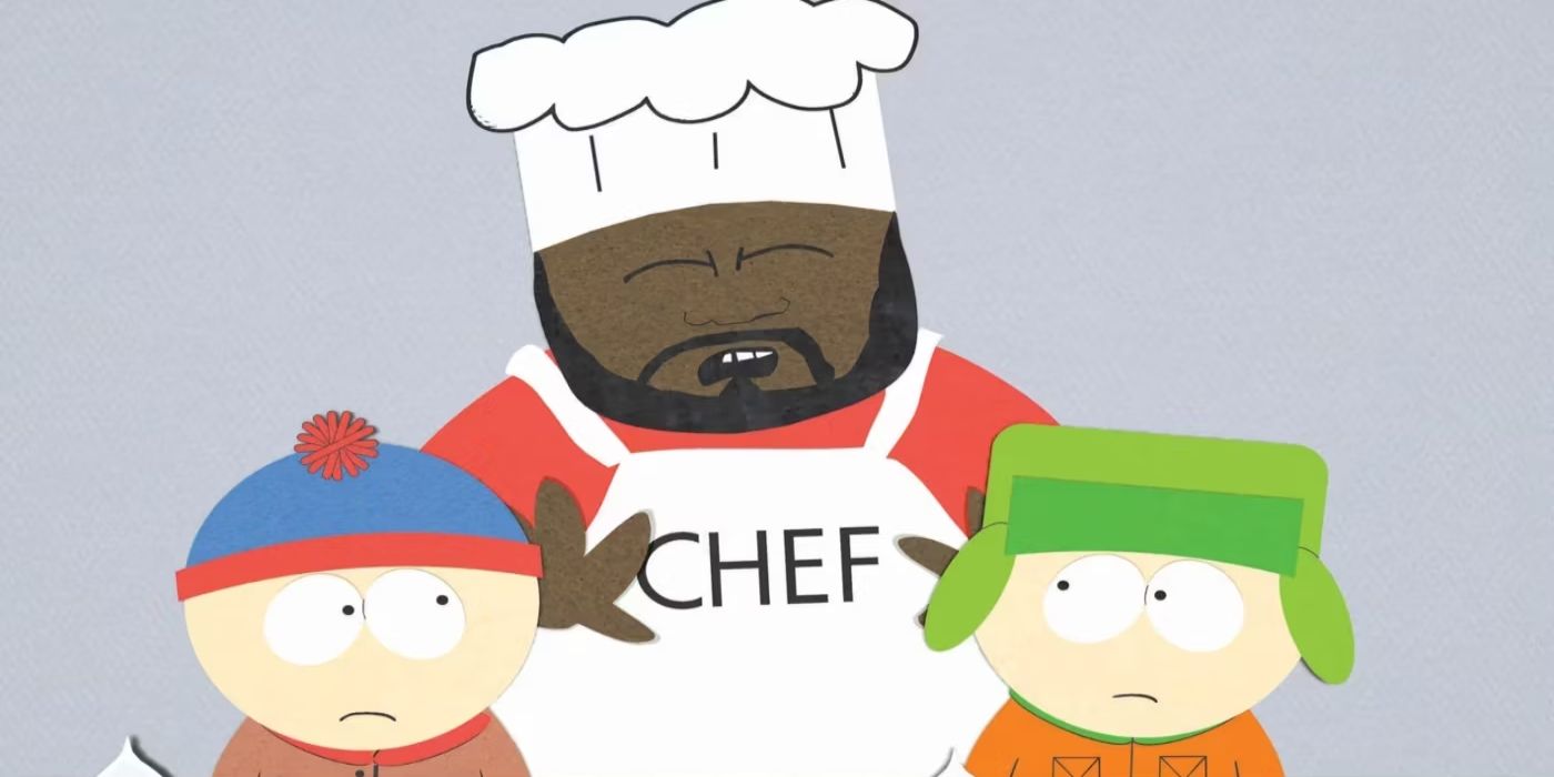 South Park Chef voiced by Isaac Hayes sings to the children
