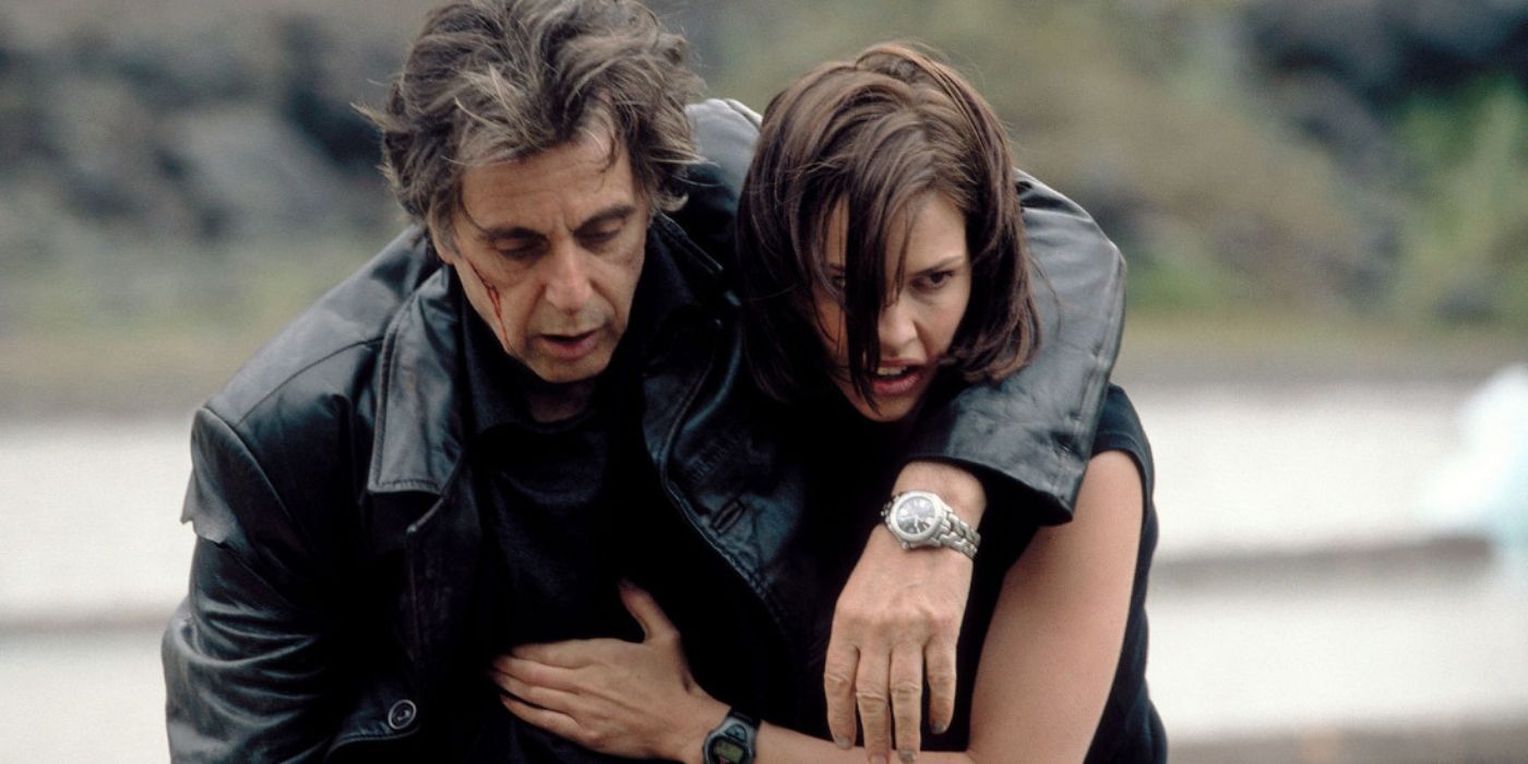 Al Pacino as Will Dormer and Hillary Swank as Ellie Burr in Insomnia 