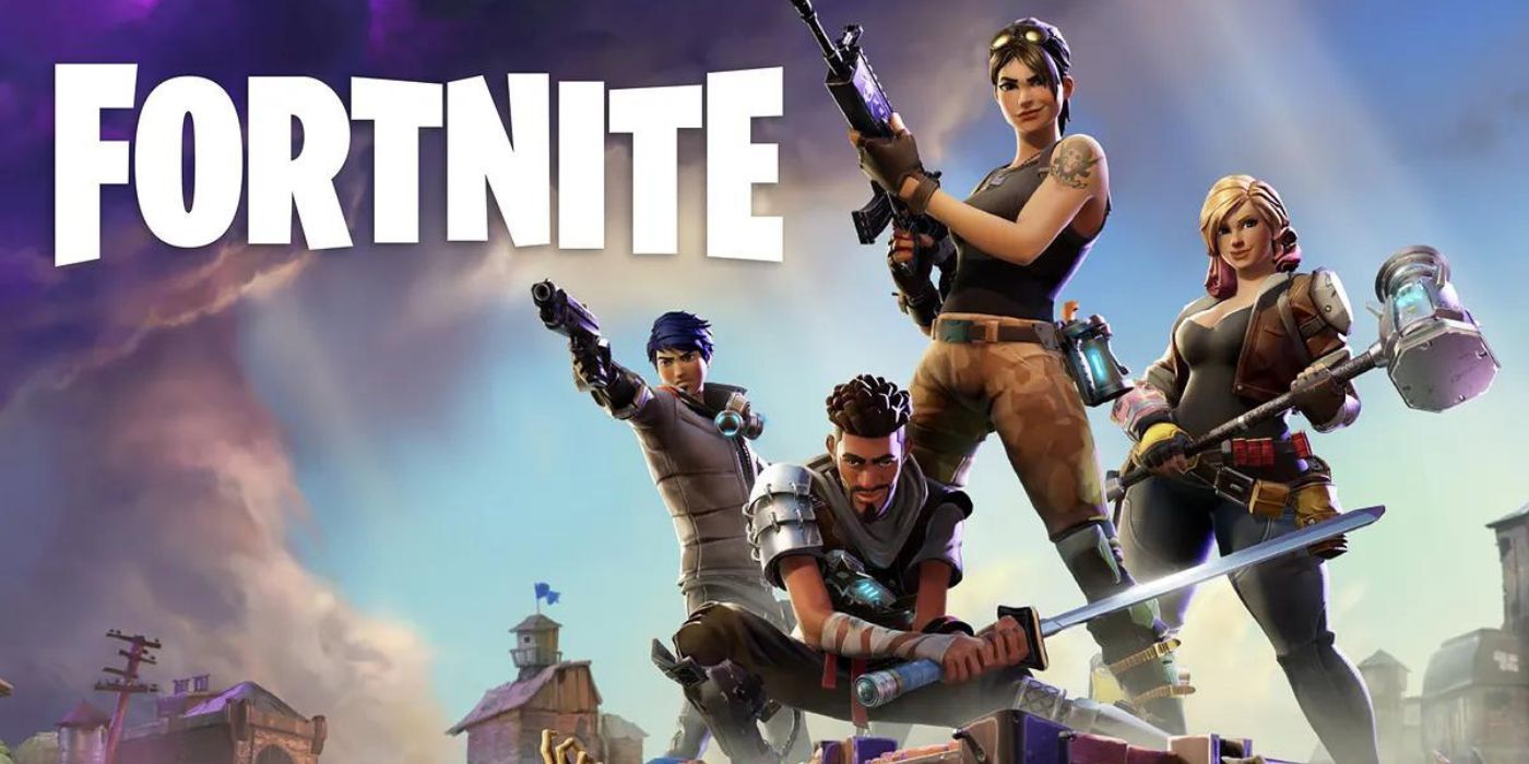 Characters in Fortnite using different weapons
