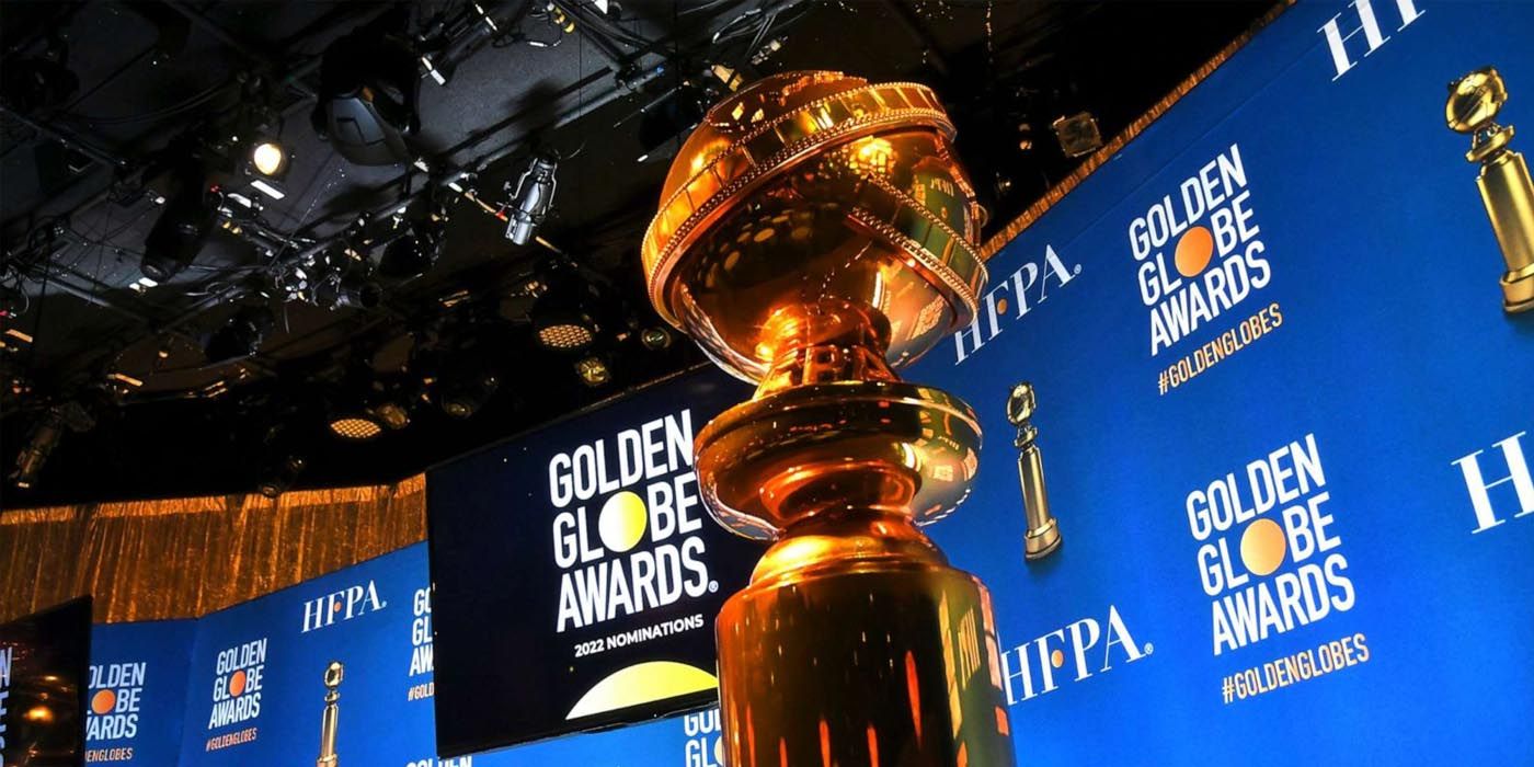 The Golden Globe award on stage at the ceremony