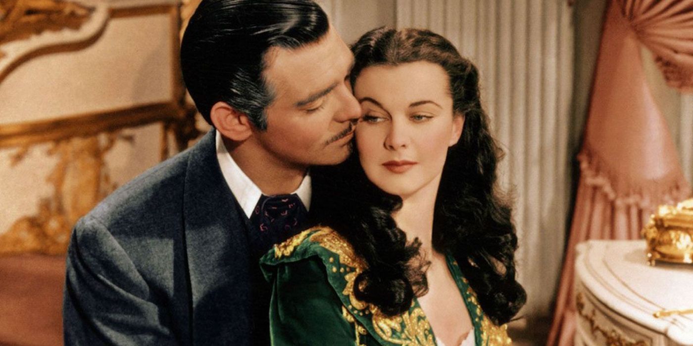 Clark Gable and Vivien Leigh as Rhett Butler and Scarlett O'Hara in Gone with the Wind