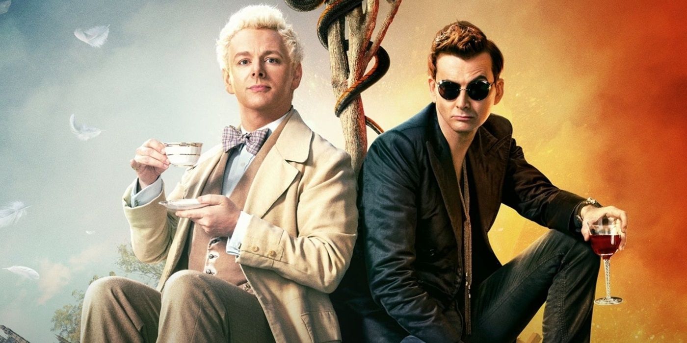 Michael Sheen and David Tennat as Aziraphale and Crowley in Good Omens.