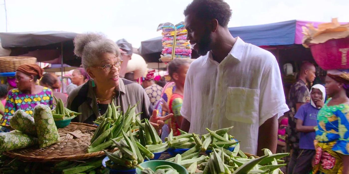 ఓక్రా పర్వతం ముందు హాగ్స్ సాటర్‌ఫీల్డ్ మరియు హారిస్ పైన 