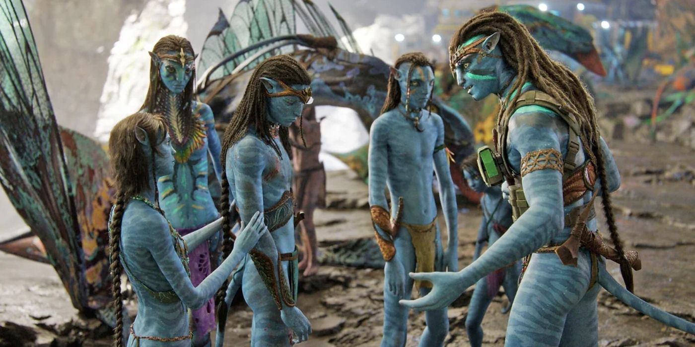 Jake and his family in Avatar: The Way of Water