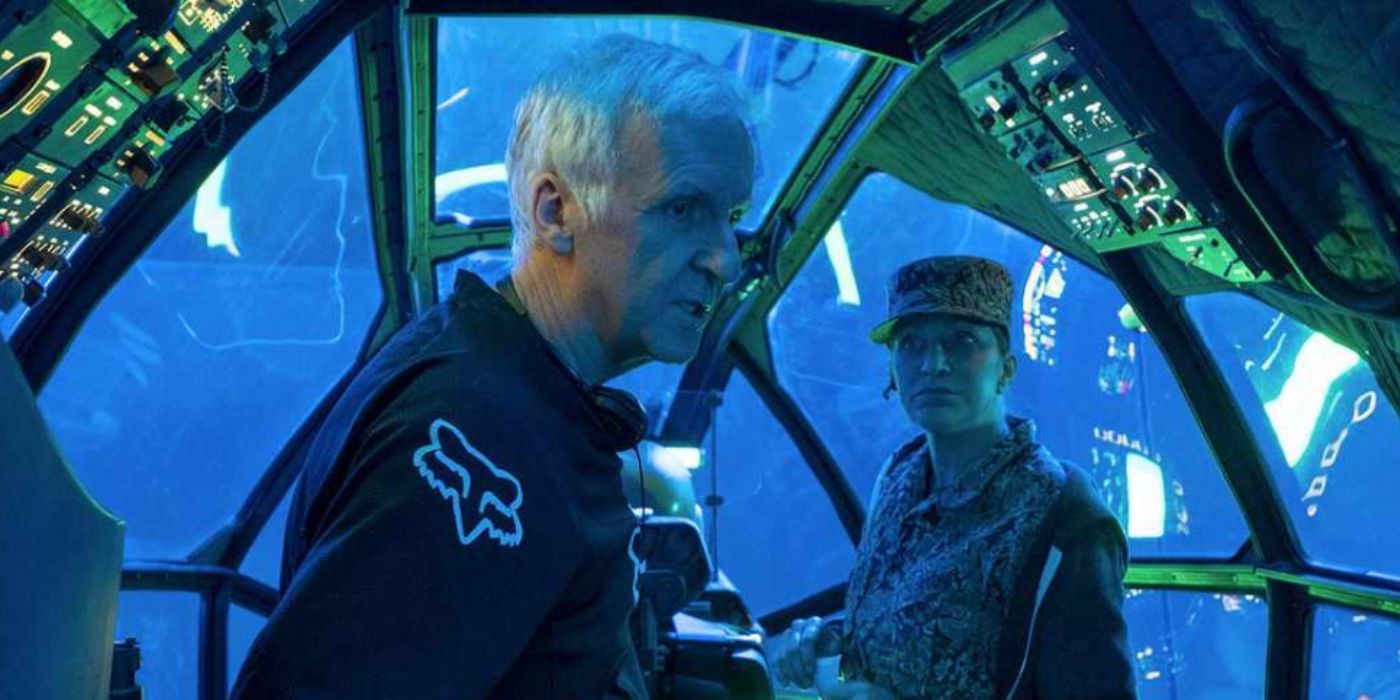 James Cameron on the set of Avatar
