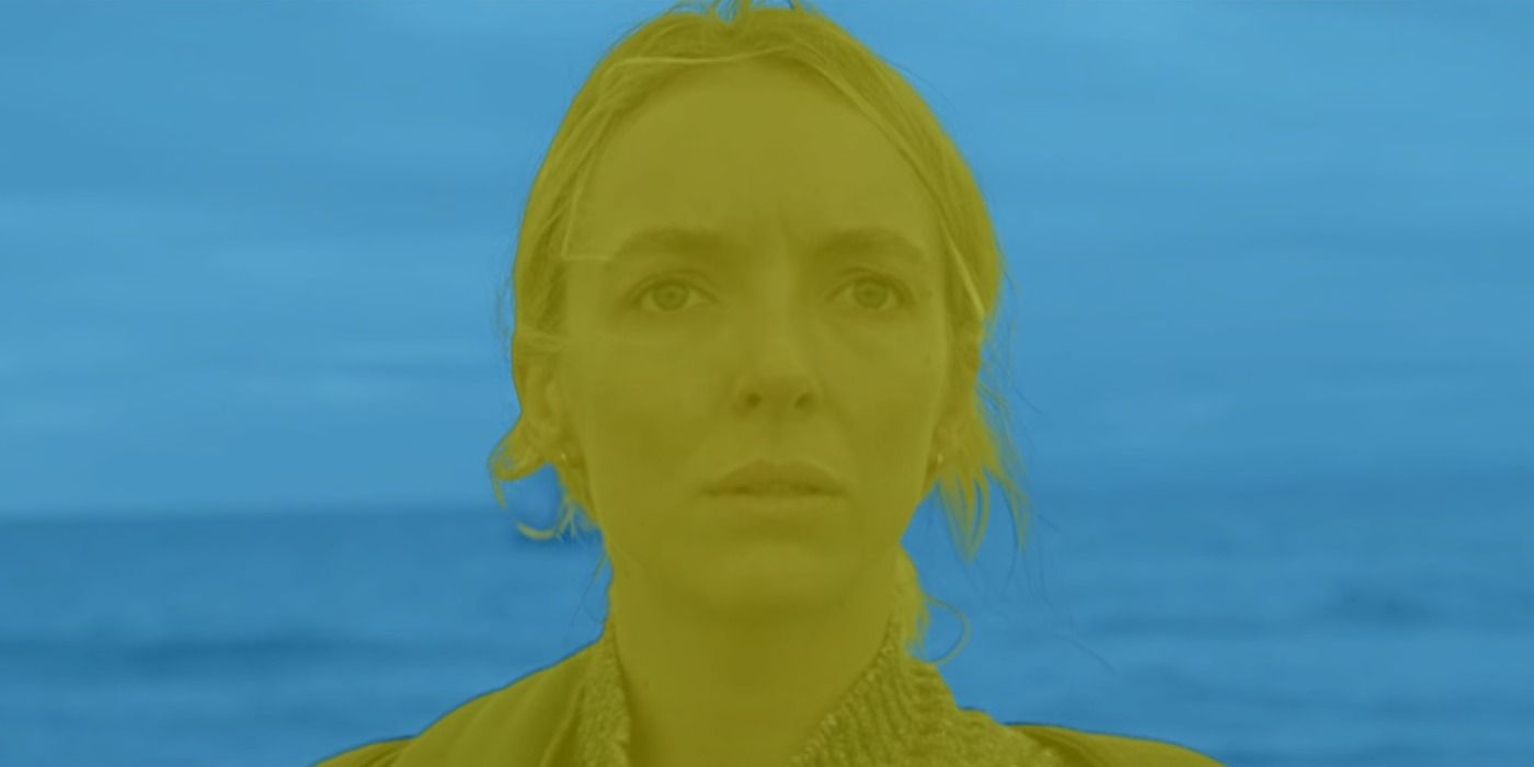 jodie comer in the end we start from with the ocean behind her 1