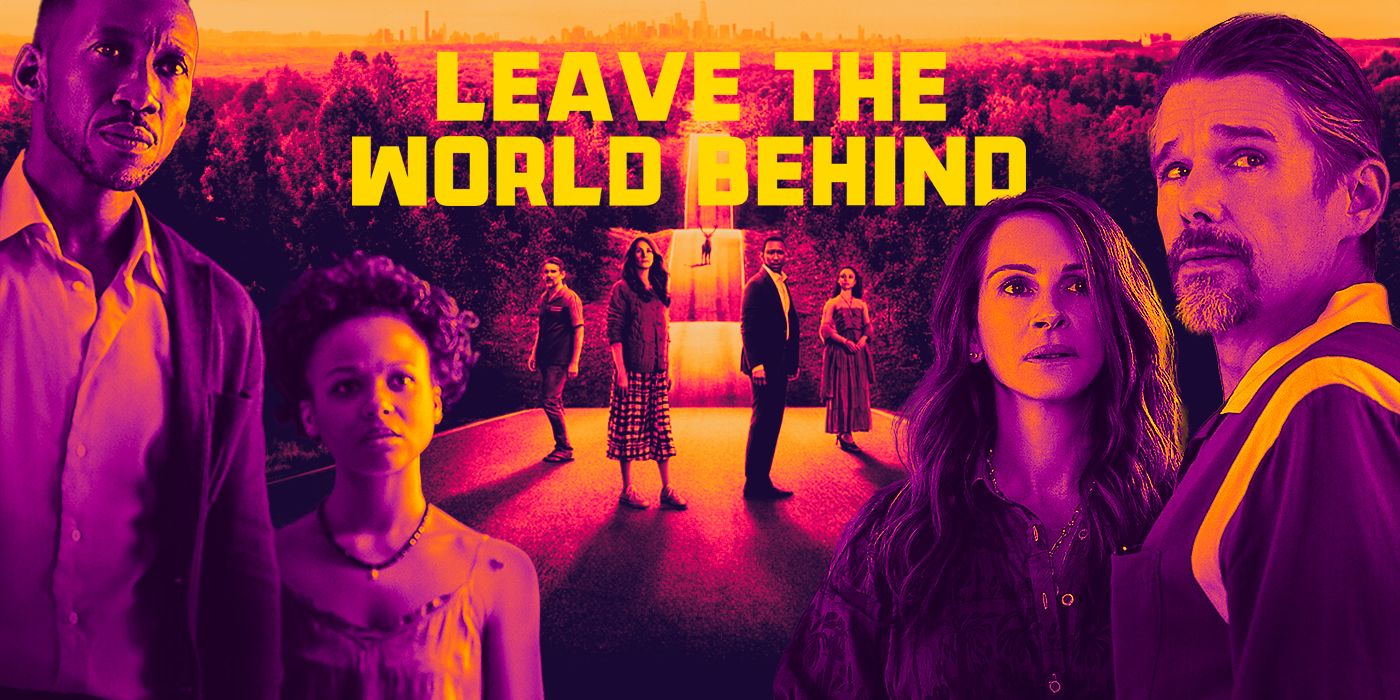 The cast of Leave the World Behind including Julia Roberts, Ethan Hawke, Mahershala Ali, and Myha'la