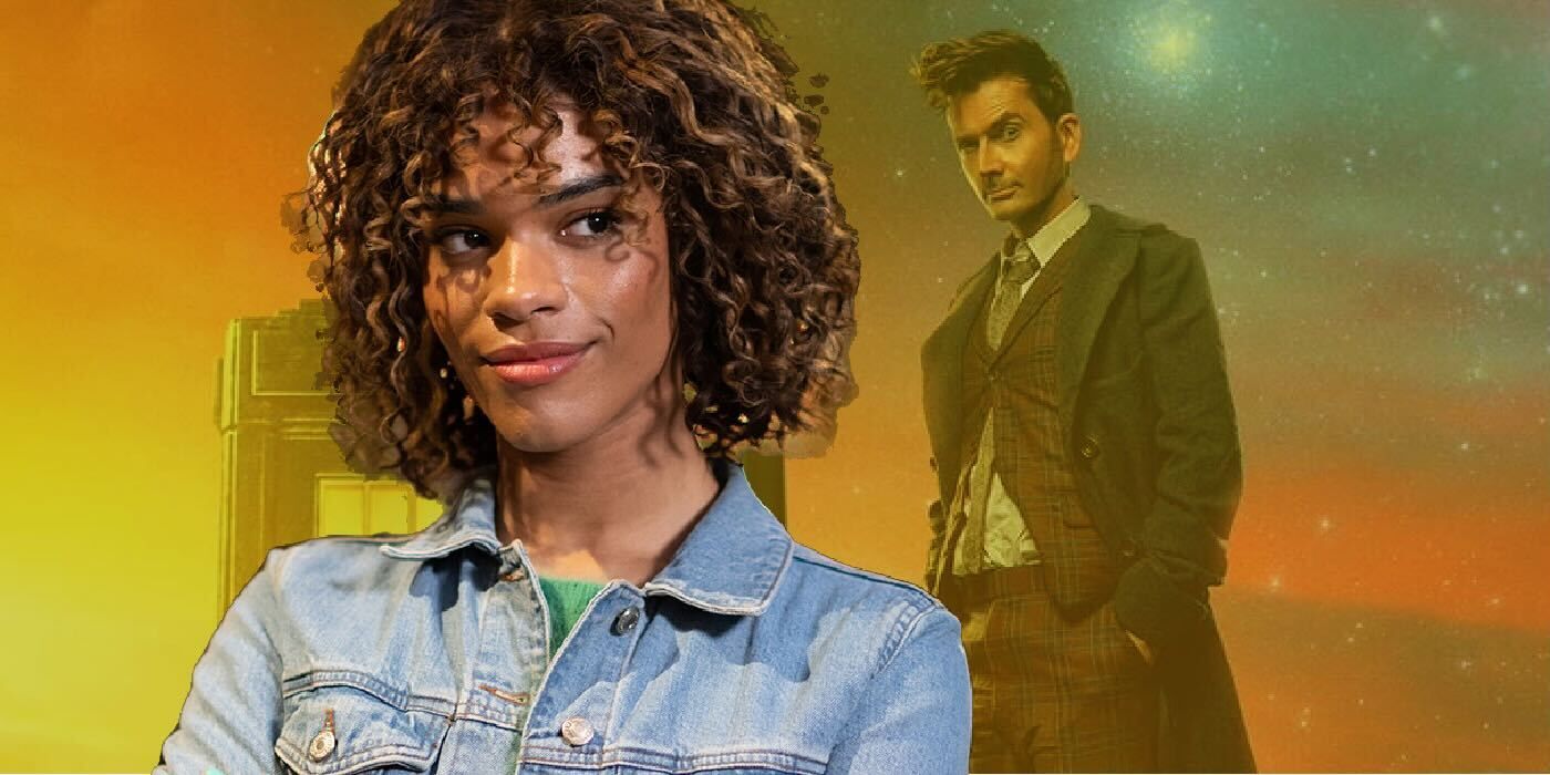 Yasmin Finney as Rose Nobel in Doctor Who, with David Tennant as The Doctor