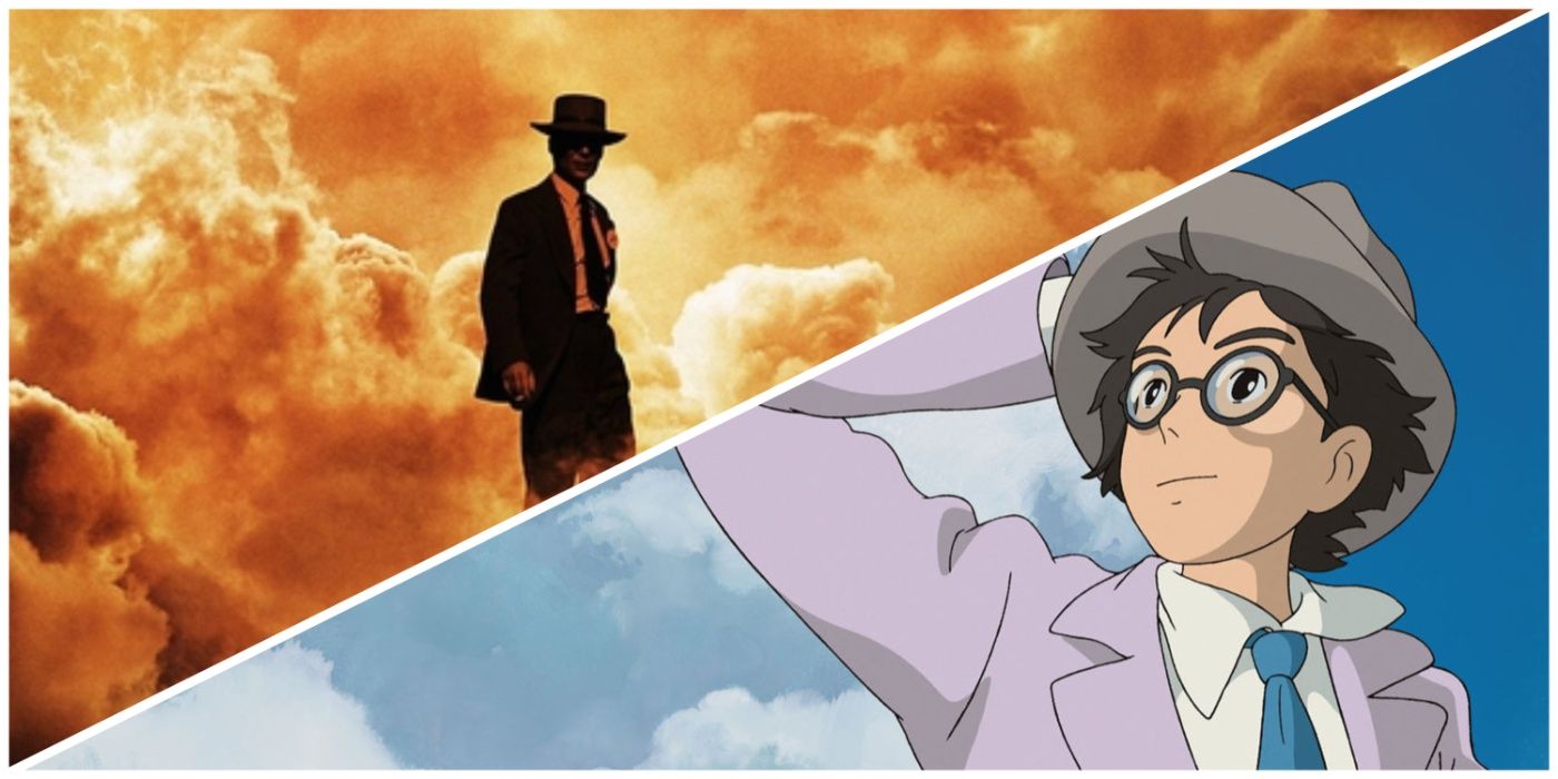 A collage between Cillian Murphy's Oppenheimer Jiro Horikshi from The Wind Rises