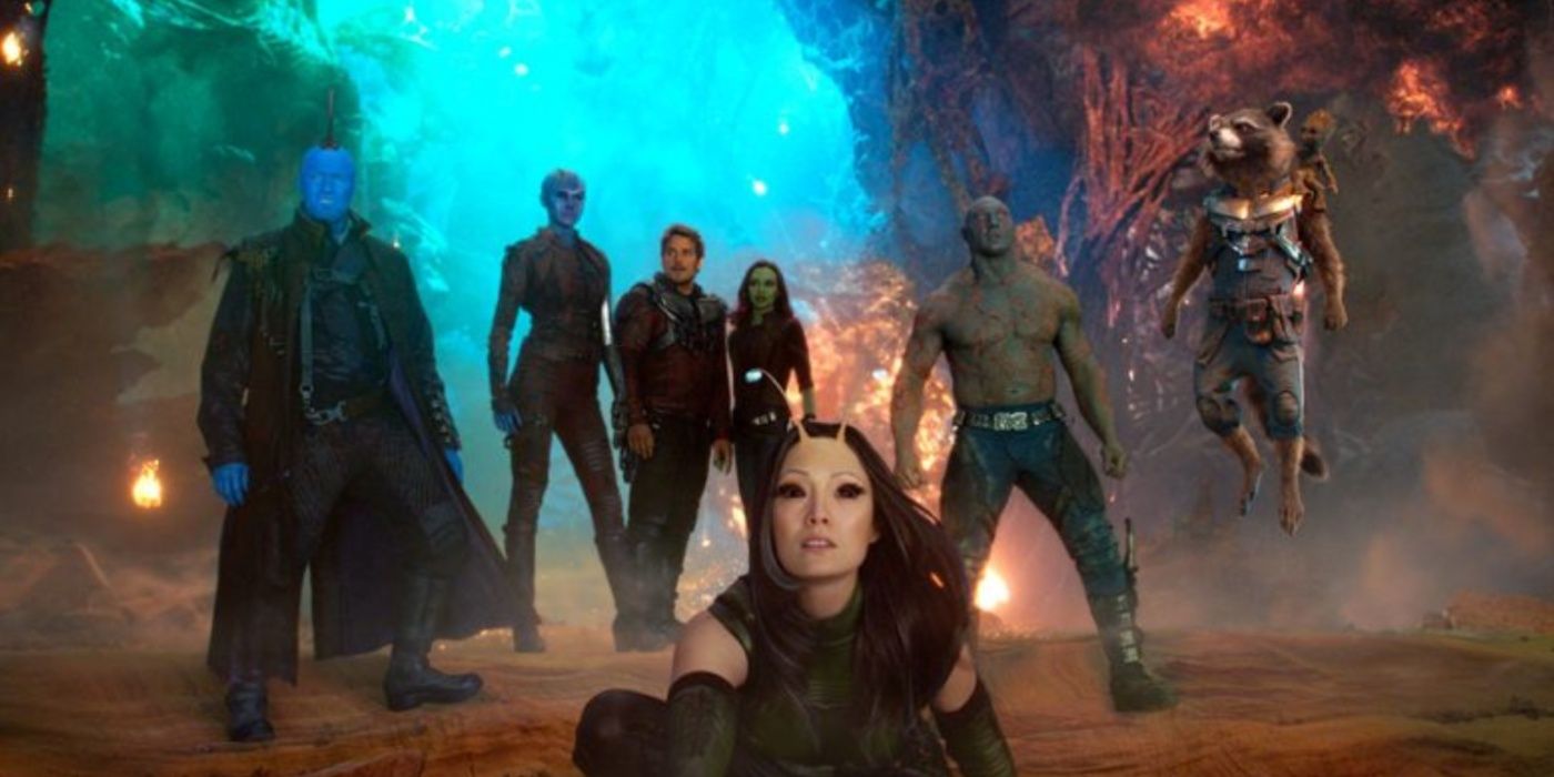 The Guardians on the living planet in Guardians of the Galaxy Vol 2