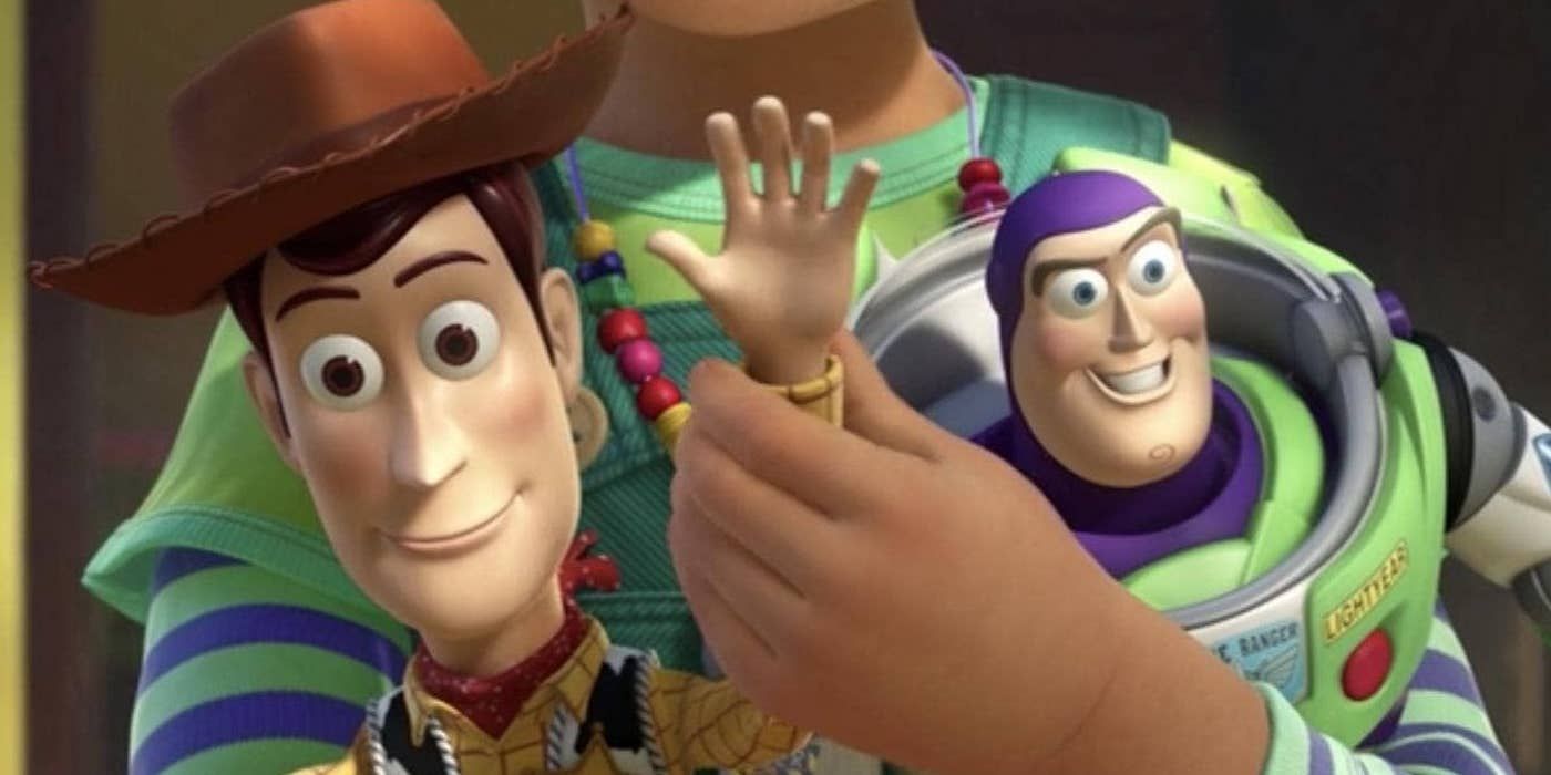 Toy Story 3 Bonnie has Buzz and Woody wave goodbye to Andy as he leaves for college