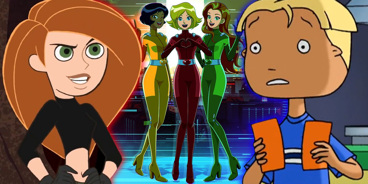 An edited image of Kim Possible, Totally Spies!, and The Weekenders